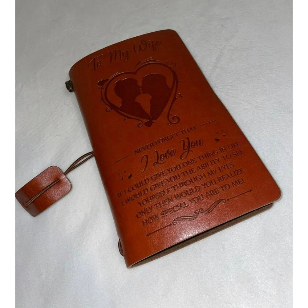 To My Wife Leather Journal Notebook Cover (Gifts for Her)